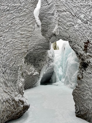 Frozen light in the ice cave