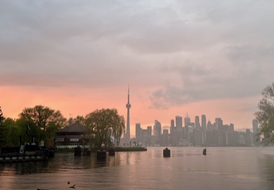 Toronto skyline at sunset