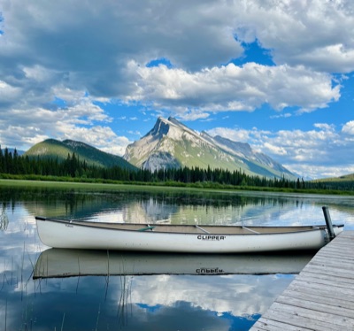 Vermilion Lakes’ lone canoe