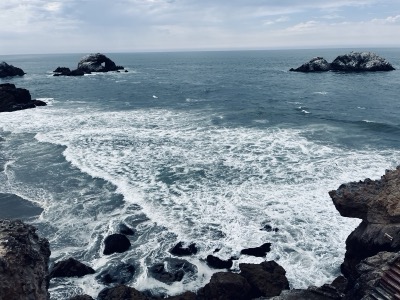 Rock and wave on the shore