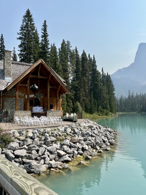 Emerald Lake Lodge by the shore