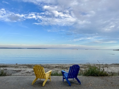 Beach chairs for the sunset